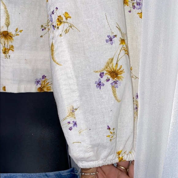 H&M Cream and Gold Bustier Crop Blouse - Picture 4 of 11